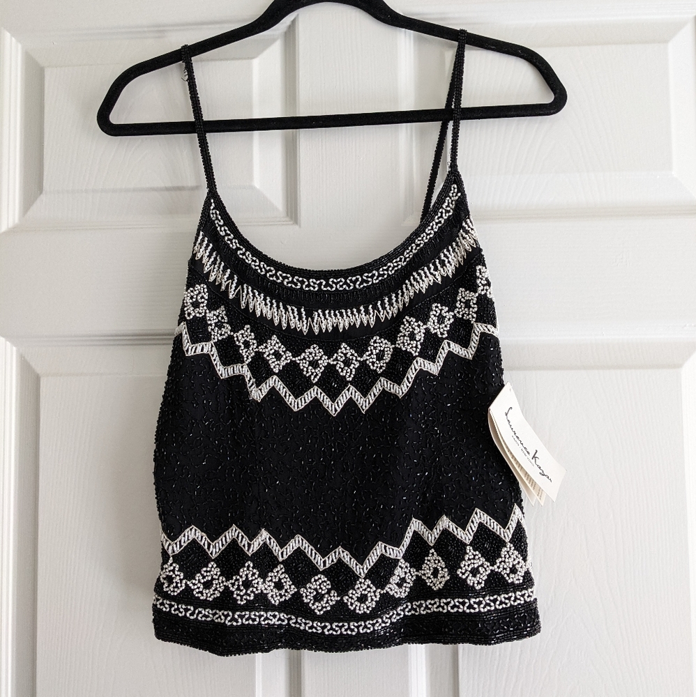 Vintage Laurence Kazar Hand Beaded Top NWT